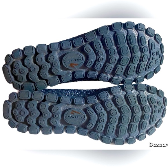 EUC Skechers Sport Sweetpea Weave Slip-on Navy, Silver, Metallic, #22616, Sz 9.5 - Picture 10 of 13